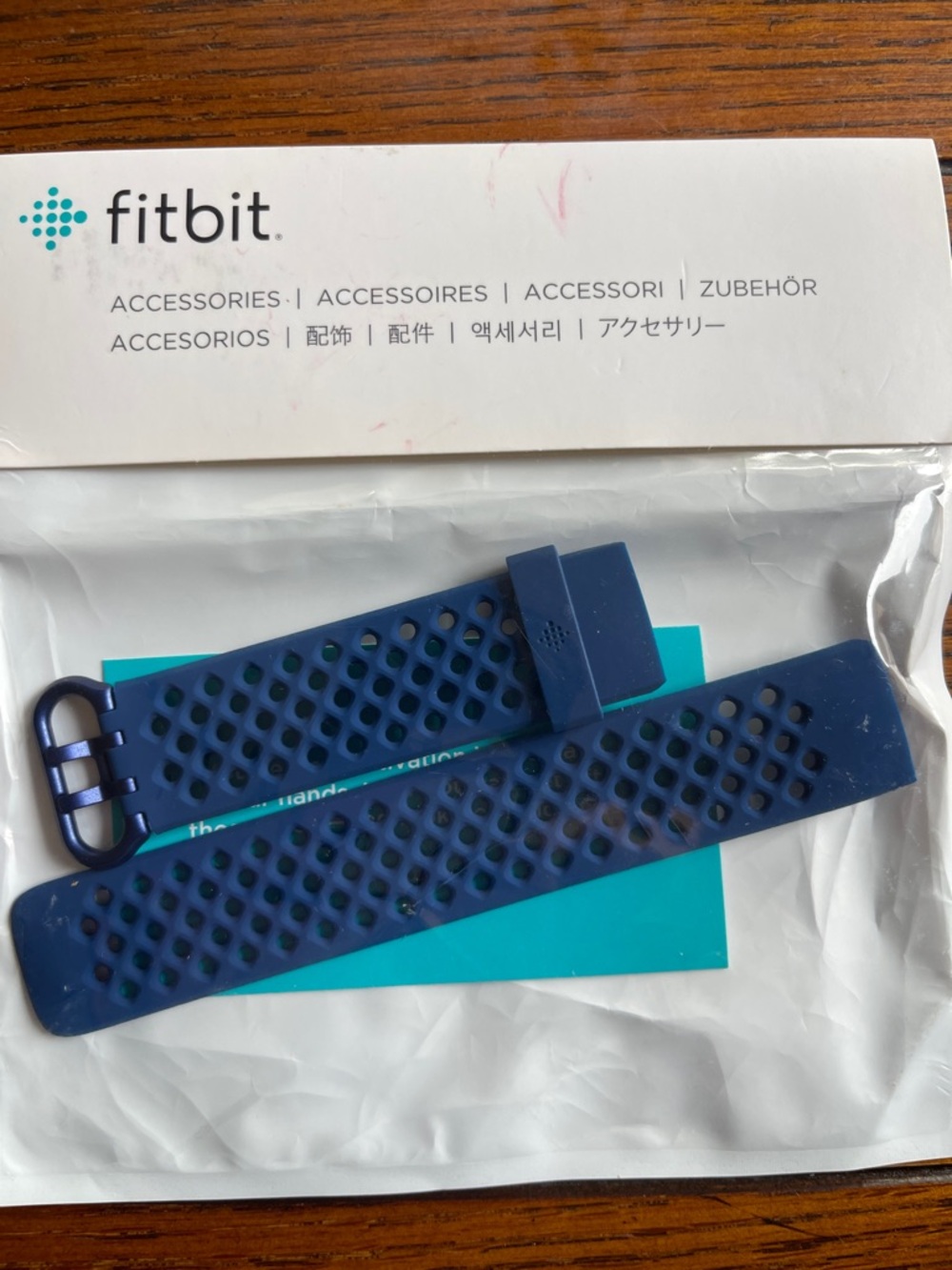 NWT Fitbit Charge 4 or 3 Navy Blue Sport Band Size Large FB168SBNVL Band Only